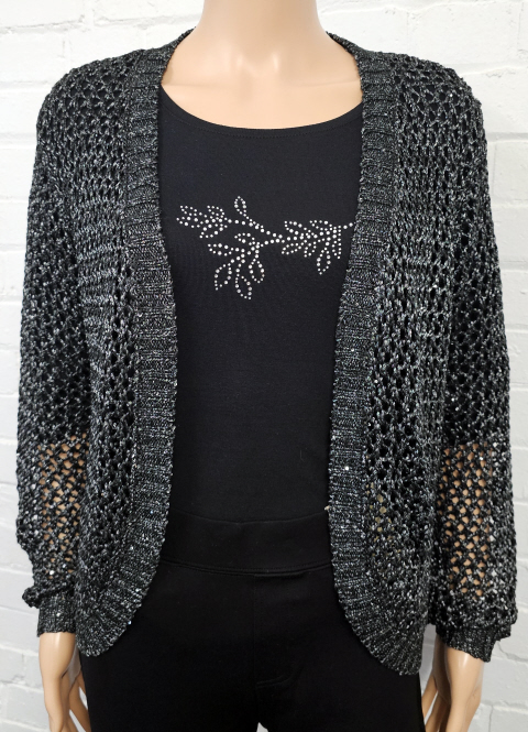 Anonymous Black Sequin Cardigan